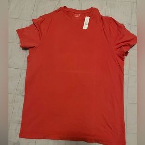 J. crew broken in t shirt, size large, color rusted red. Brand new.